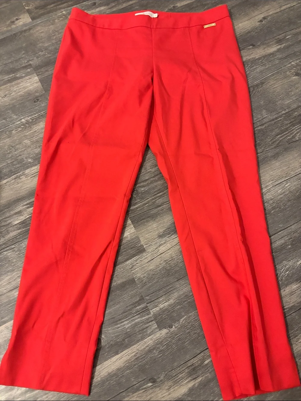 Tory Burch Bright Red Straight-Leg Ponte Pants
